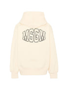 Felpa per bambino MSGM Kids beige con applicazione logo sul retro F6MSJUHS037 013 MSGM KIDS 