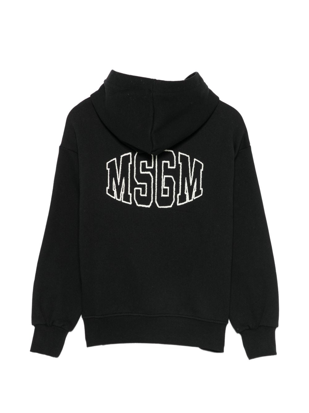 Felpa per bambino MSGM Kids nera con applicazione logo sul retro F6MSJUHS037 110 MSGM KIDS 
