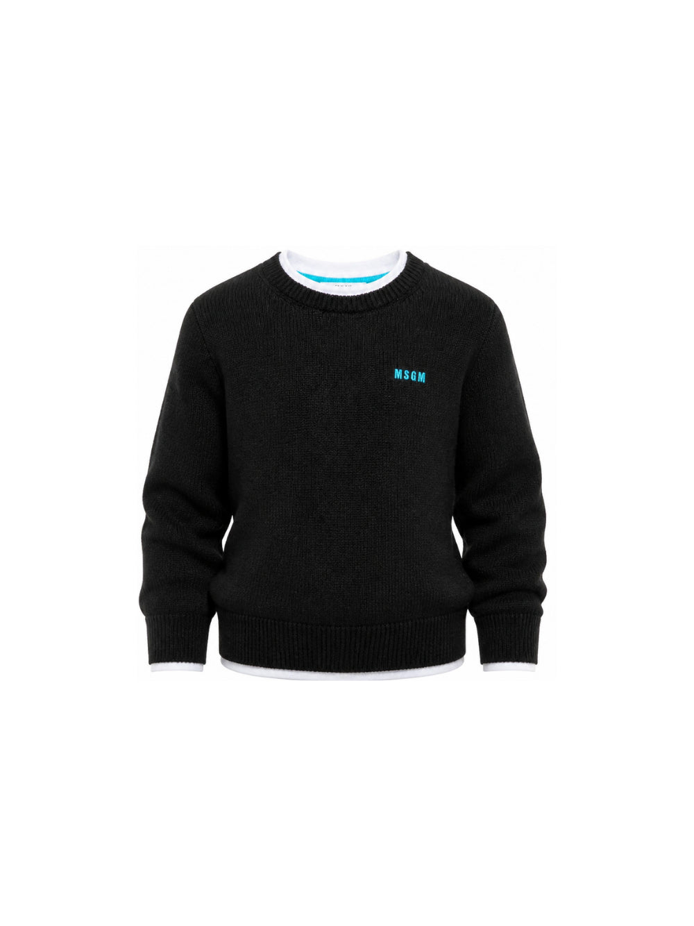 Maglione per bambino MSGM Kids nero con bordi a contrasto F6MSJUJP189 110 MSGM KIDS 