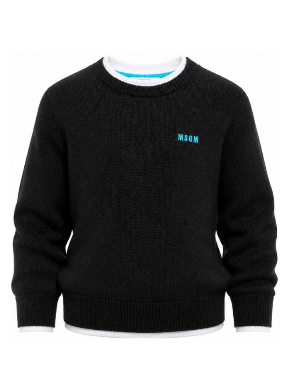 Maglione per bambino MSGM Kids nero con bordi a contrasto F6MSJUJP189 110 MSGM KIDS 