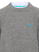 Maglione per bambino MSGM Kids grigio con bordi a contrasto F6MSJUJP189 271 MSGM KIDS 