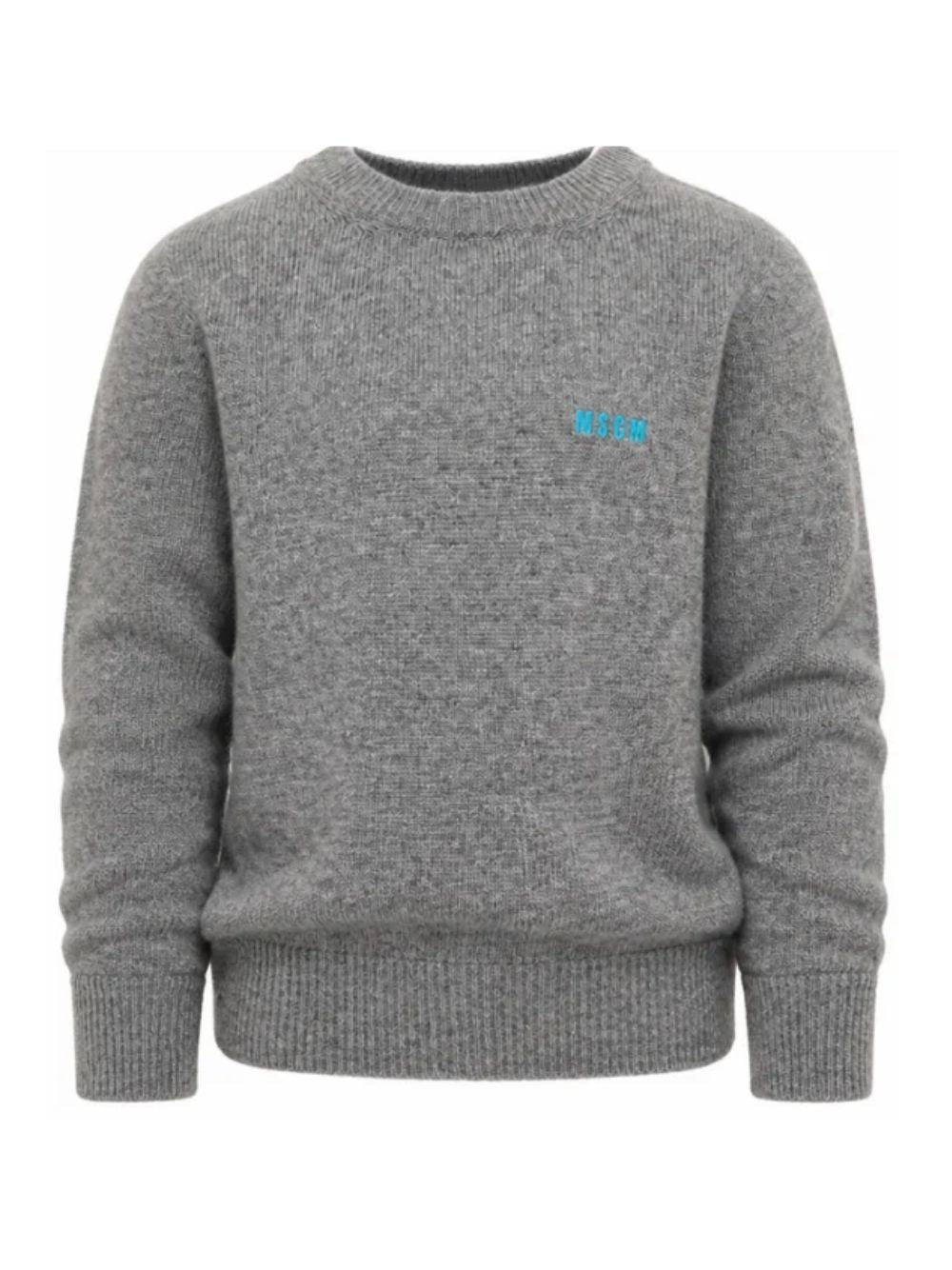 Maglione per bambino MSGM Kids grigio con bordi a contrasto F6MSJUJP189 271 MSGM KIDS 