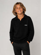 Maglione per bambino MSGM Kids nero con scollo a V F6MSJUJP326 110 MSGM KIDS 