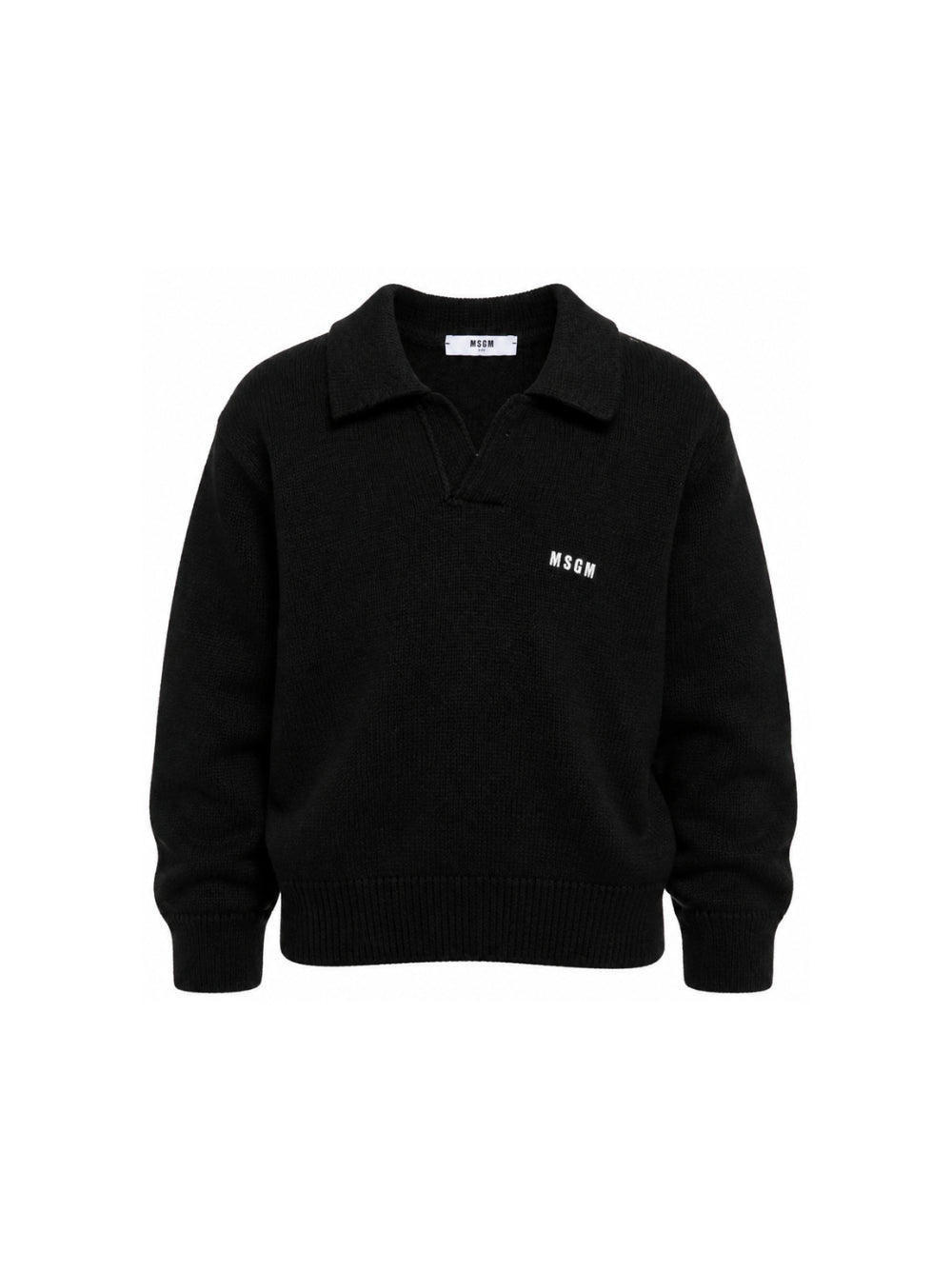 Maglione per bambino MSGM Kids nero con scollo a V F6MSJUJP326 110 MSGM KIDS 