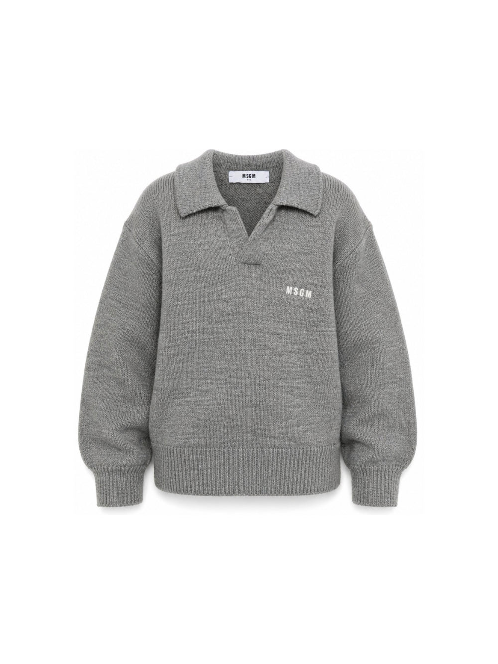 Maglione per bambino MSGM Kids grigio con scollo a V F6MSJUJP326 271 MSGM KIDS 