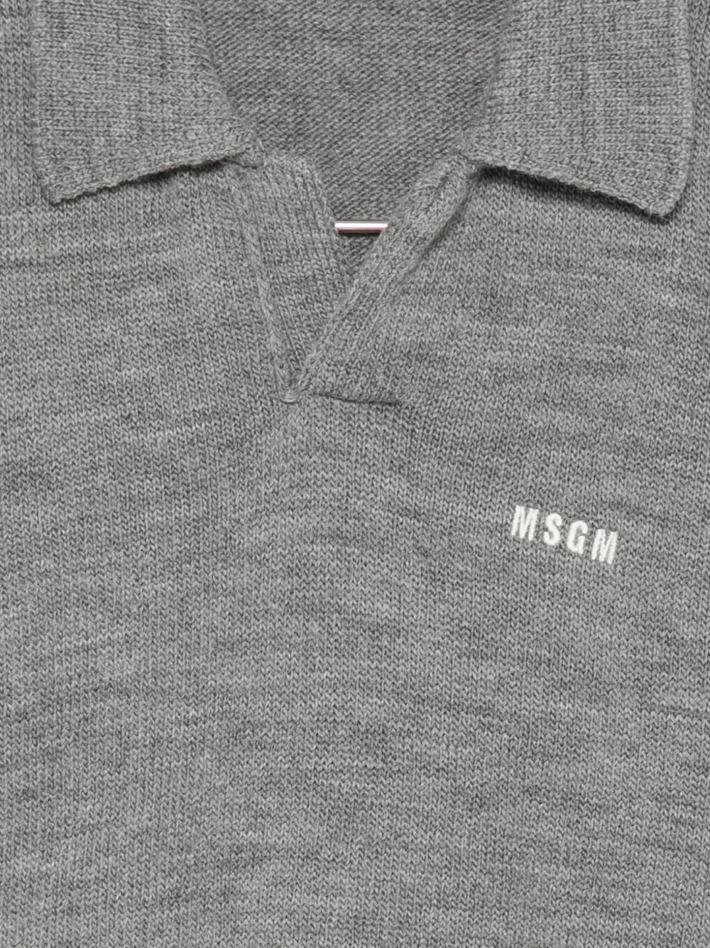 Maglione per bambino MSGM Kids grigio con scollo a V F6MSJUJP326 271 MSGM KIDS 