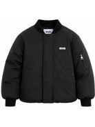 Giubbino per bambino Msgm Kids nero con stampa logo sul davanti F6MSJUPF002 110 MSGM KIDS 