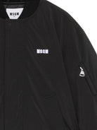 Giubbino per bambino Msgm Kids nero con stampa logo sul davanti F6MSJUPF002 110 MSGM KIDS 