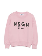 Felpa per bambina MSGM Kids rosa con stampa logo sul davanti F6MSJUSW0009 MS090 MSGM KIDS 