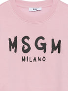 Felpa per bambina MSGM Kids rosa con stampa logo sul davanti F6MSJUSW0009 MS090 MSGM KIDS 