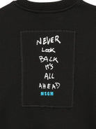 Felpa per bambino MSGM Kids nera con stampa grafica sul retro F6MSJUSW198 110 MSGM KIDS 