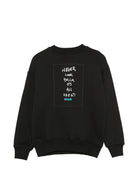 Felpa per bambino MSGM Kids nera con stampa grafica sul retro F6MSJUSW198 110 MSGM KIDS 