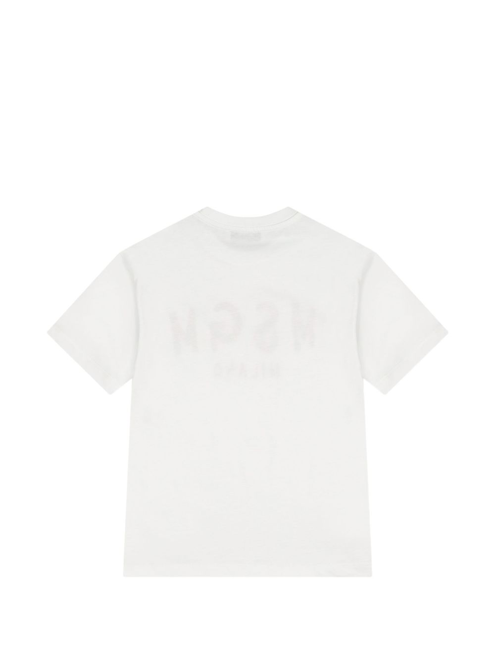 T-shirt per bambini MSGM Kids bianca con stampa grafica logo F6MSJUTH010 001 MSGM KIDS 