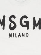 T-shirt per bambini MSGM Kids bianca con stampa grafica logo F6MSJUTH010 001 MSGM KIDS 