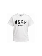 T-shirt per bambini MSGM Kids bianca con stampa grafica logo F6MSJUTH010 001 MSGM KIDS 