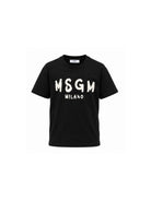 T-shirt per bambini MSGM Kids nera con stampa grafica logo F6MSJUTH010 110 MSGM KIDS 