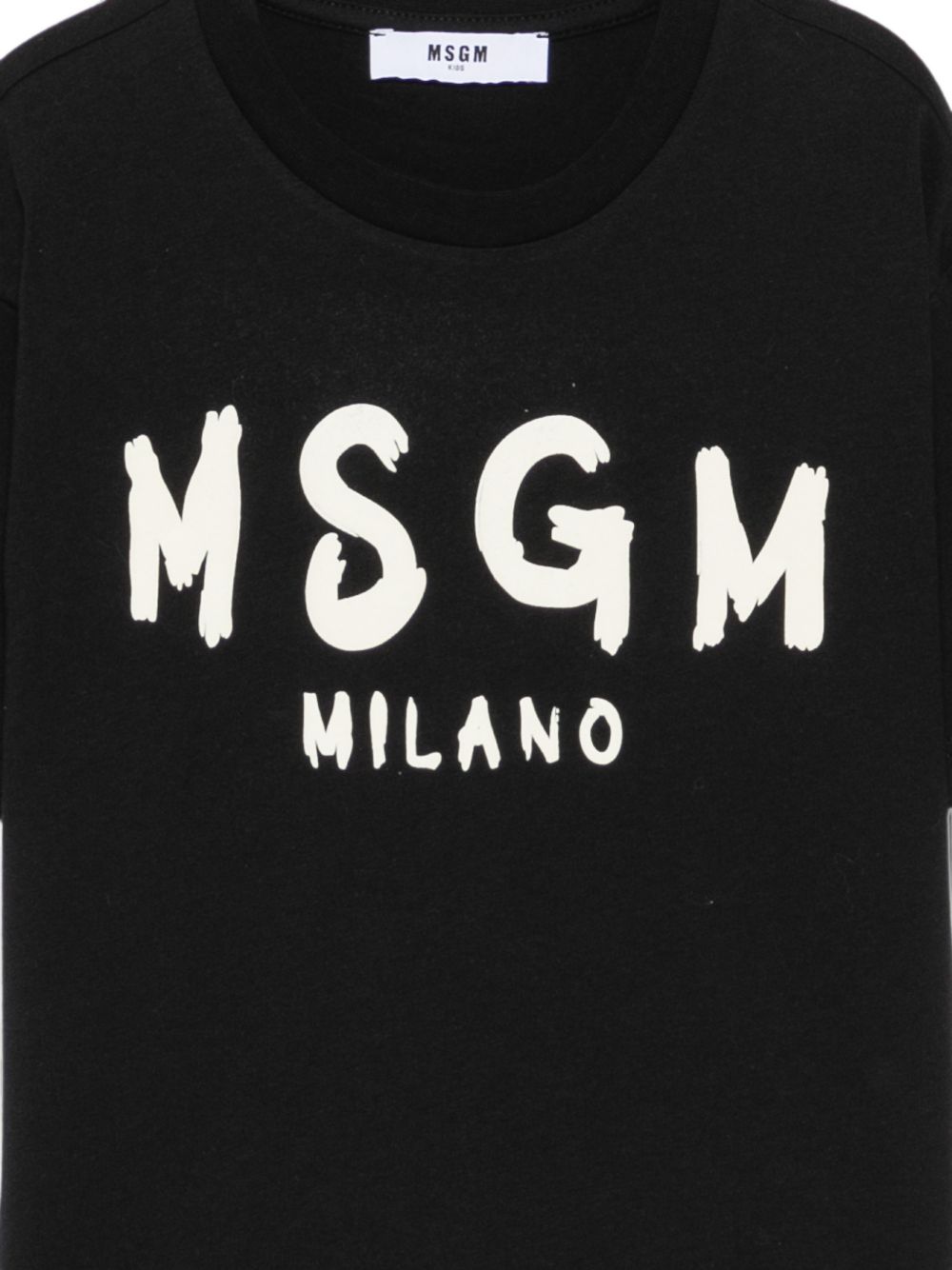 T-shirt per bambini MSGM Kids nera con stampa grafica logo F6MSJUTH010 110 MSGM KIDS 