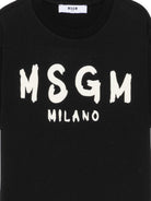 T-shirt per bambini MSGM Kids nera con stampa grafica logo F6MSJUTH010 110 MSGM KIDS 