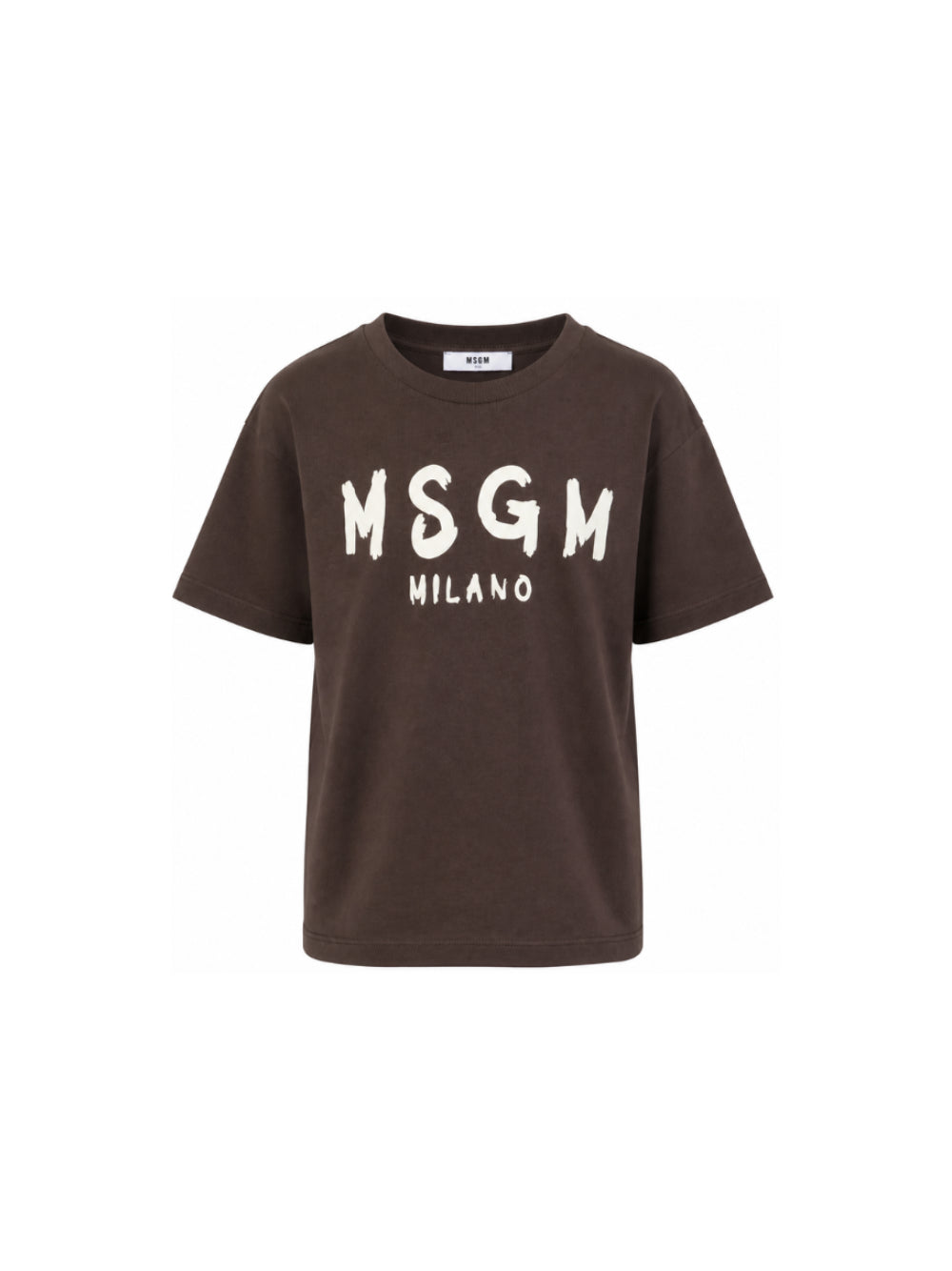 T-shirt per bambini MSGM Kids marrone con stampa grafica logo F6MSJUTH010 943 MSGM KIDS 