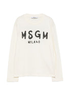 T-shirt per bambini MSGM Kids bianca con stampa grafica F6MSJUTH012 013 MSGM KIDS 