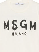 T-shirt per bambini MSGM Kids bianca con stampa grafica F6MSJUTH012 013 MSGM KIDS 