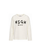 T-shirt per bambini MSGM Kids bianca con stampa grafica F6MSJUTH012 013 MSGM KIDS 