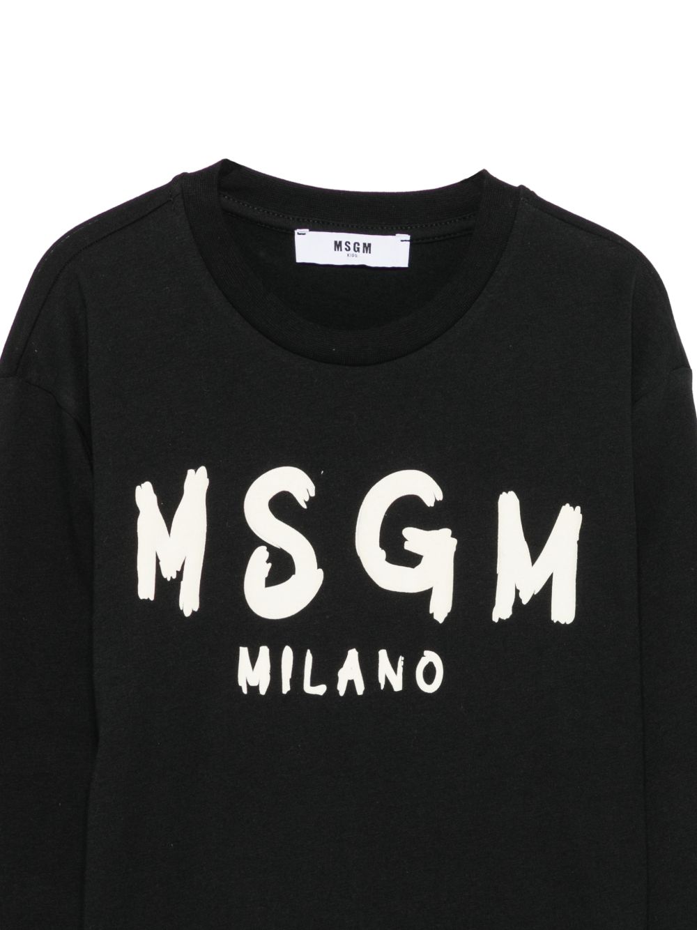 T-shirt per bambini MSGM Kids nera con stampa grafica F6MSJUTH012 110 MSGM KIDS 