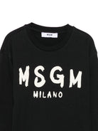 T-shirt per bambini MSGM Kids nera con stampa grafica F6MSJUTH012 110 MSGM KIDS 
