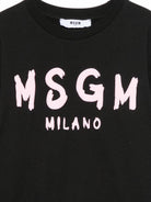 T-shirt per bambini MSGM Kids nera con stampa grafica F6MSJUTH012 MS092 MSGM KIDS 