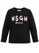 T-shirt per bambini MSGM Kids nera con stampa grafica F6MSJUTH012 MS092 MSGM KIDS 