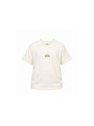 T-shirt per bambini MSGM Kids bianco avorio con stampa del logo F6MSJUTH027 013 MSGM KIDS 