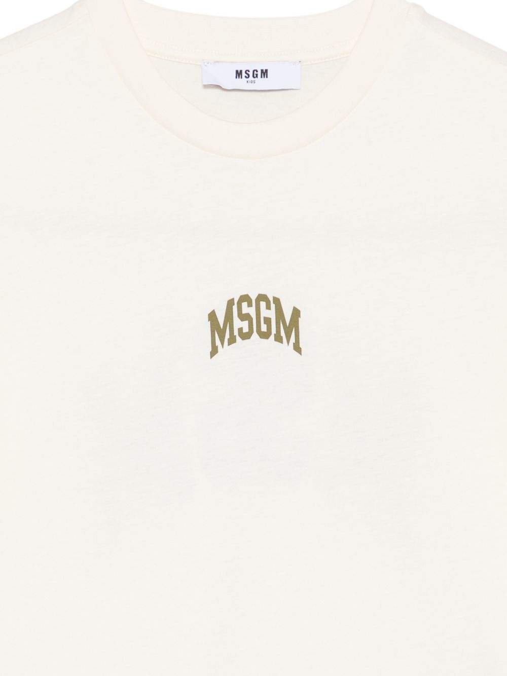T-shirt per bambini MSGM Kids bianco avorio con stampa del logo F6MSJUTH027 013 MSGM KIDS 