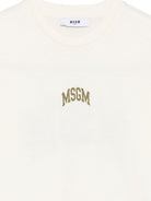 T-shirt per bambini MSGM Kids bianco avorio con stampa del logo F6MSJUTH027 013 MSGM KIDS 