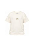 T-shirt per bambini MSGM Kids bianco avorio con stampa del logo F6MSJUTH027 013 MSGM KIDS 