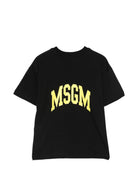 T-shirt per bambini MSGM Kids nero con stampa del logo F6MSJUTH027 110 MSGM KIDS 