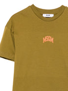 T-shirt per bambini MSGM Kids verde con stampa del logo F6MSJUTH027 MS089 MSGM KIDS 
