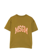 T-shirt per bambini MSGM Kids verde con stampa del logo F6MSJUTH027 MS089 MSGM KIDS 