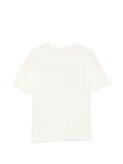 T-shirt per bambini MSGM Kids bianco avorio con logo sul davanti F6MSJUTH038 013 MSGM KIDS 