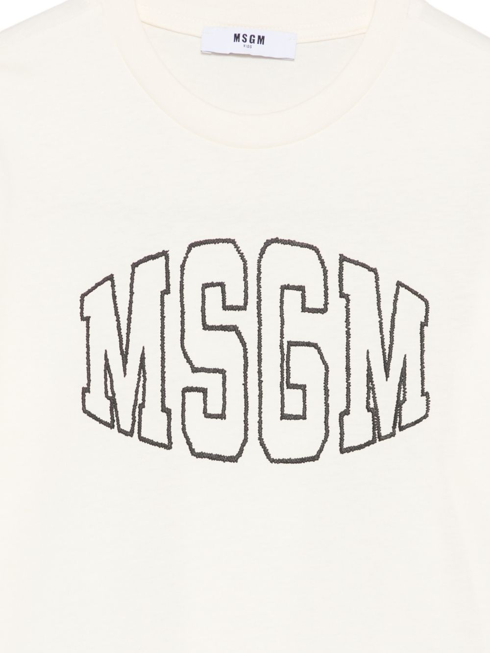 T-shirt per bambini MSGM Kids bianco avorio con logo sul davanti F6MSJUTH038 013 MSGM KIDS 