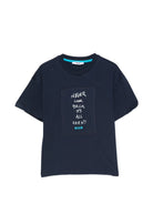 T-shirt per bambino MSGM Kids blu con applicazione sul davanti F6MSJUTH195 MS032 MSGM KIDS 