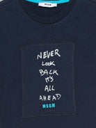 T-shirt per bambino MSGM Kids blu con applicazione sul davanti F6MSJUTH195 MS032 MSGM KIDS 