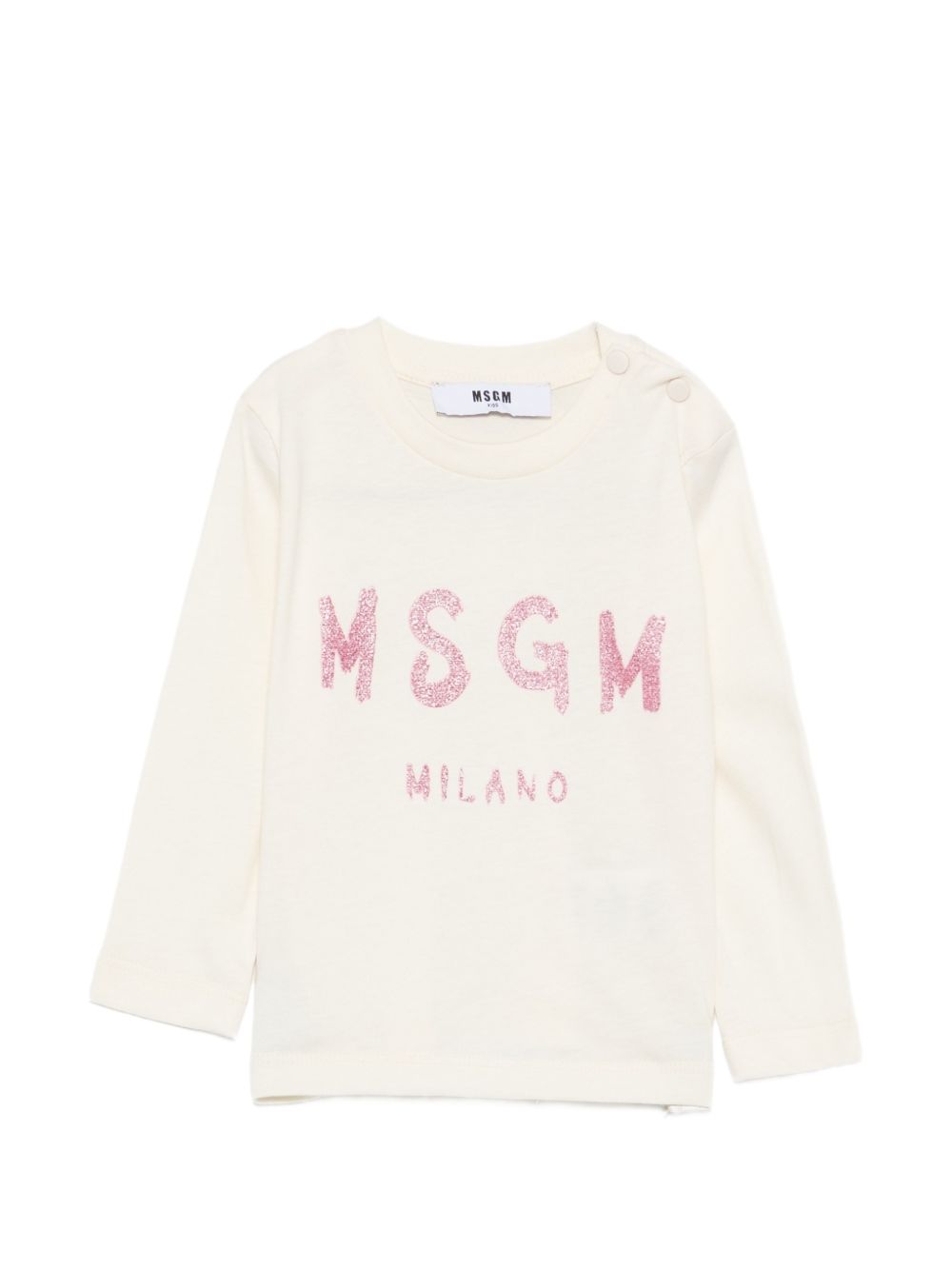 T-shirt per neonata MSGM Kids bianca con logo sul davanti F6MSNGTH367 013 MSGM KIDS 