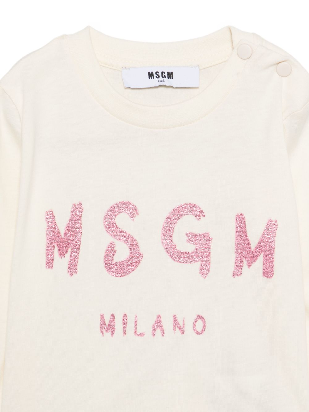 T-shirt per neonata MSGM Kids bianca con logo sul davanti F6MSNGTH367 013 MSGM KIDS 
