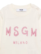 T-shirt per neonata MSGM Kids bianca con logo sul davanti F6MSNGTH367 013 MSGM KIDS 