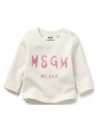 T-shirt per neonata MSGM Kids bianca con logo sul davanti F6MSNGTH367 013 MSGM KIDS 