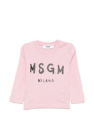 T-shirt per neonata MSGM Kids rosa con logo sul davanti F6MSNGTH367 MS090 MSGM KIDS 