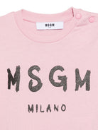 T-shirt per neonata MSGM Kids rosa con logo sul davanti F6MSNGTH367 MS090 MSGM KIDS 