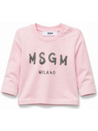 T-shirt per neonata MSGM Kids rosa con logo sul davanti F6MSNGTH367 MS090 MSGM KIDS 