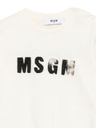 T-shirt per bambina MSGM Kids bianca con stampa logo sul davanti F6MSNGTH369 013 MSGM KIDS 