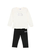 Completo per neonata MSGM Kids bianco e nero con logo sul davanti F6MSNGTL328 013/05 MSGM KIDS 